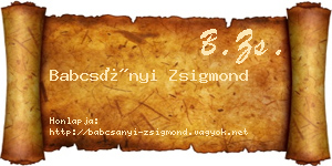 Babcsányi Zsigmond névjegykártya