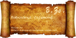 Babcsányi Zsigmond névjegykártya