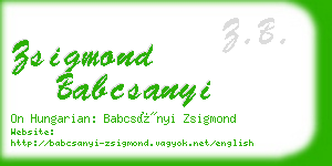 zsigmond babcsanyi business card